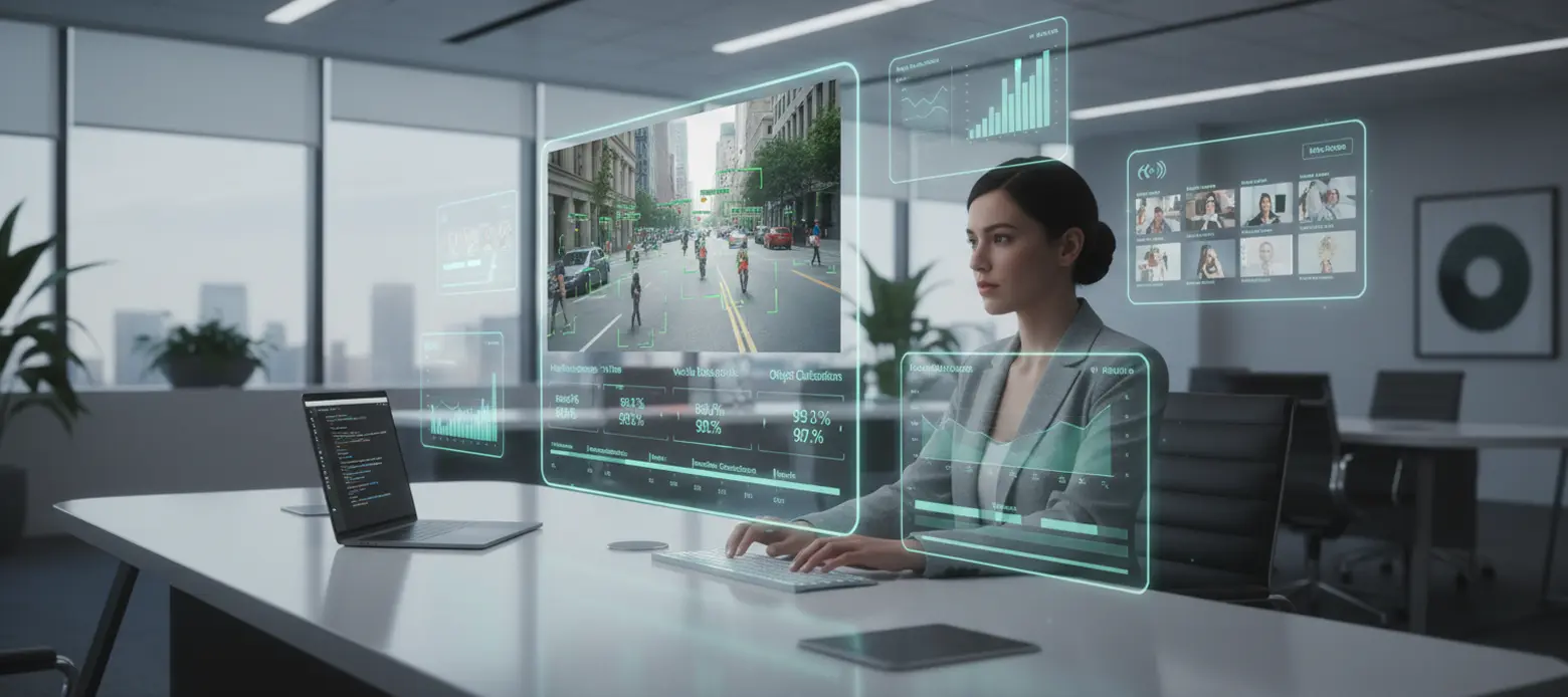 AI-powered computer vision system analyzing images and video data